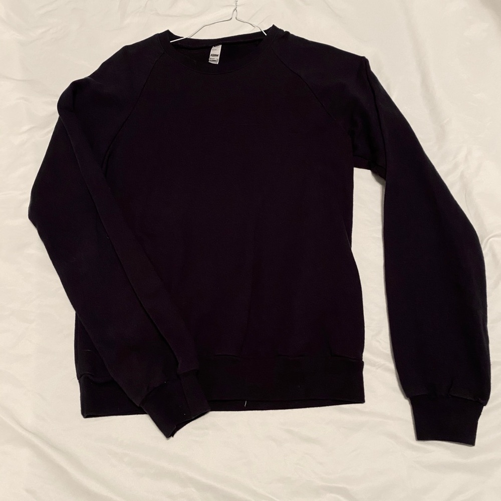 American Apparel black fleece crew neck sweater